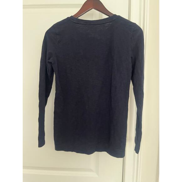 Talbots women’s crewneck top Sz. S Petite navy heart embroidery NWOT - Picture 6 of 9